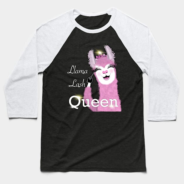 Llama queen, llama lash queen Baseball T-Shirt by Thepackingllamas 